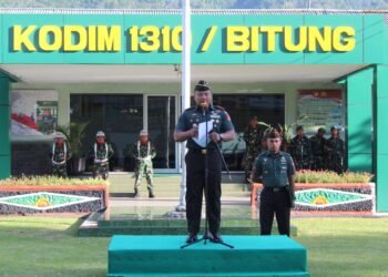 Pimpin Upacara 17-an dan Jam Komandan, Dandim 1310/Bitung Ingatkan Pam Personel dan Bijak Menggunakan Medsos