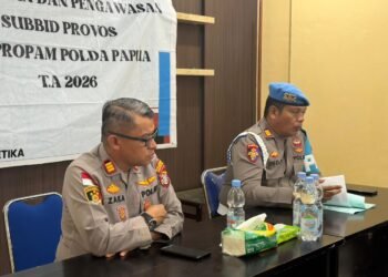 Bid Propam Polda Papua Gelar Gaktibplin di Polsek Muara Tami, Kedisiplinan Personel Jadi Fokus Utama