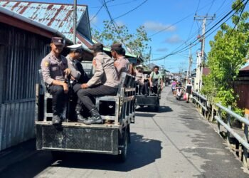 Polres Asmat Terjunkan Personel Patroli Harkamtibmas Amankan Peringatan Hari Buruh di Kota Agats