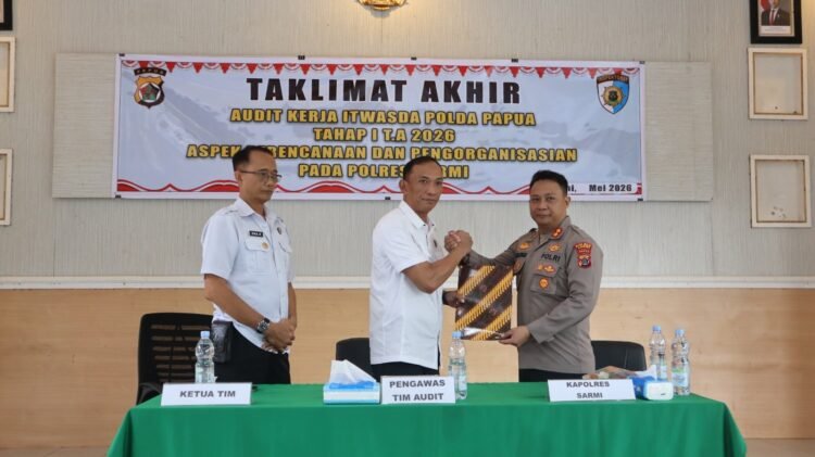 Polres Sarmi Ikuti Taklimat Akhir Audit Kinerja Itwasda Polda Papua Tahap I TA 2026