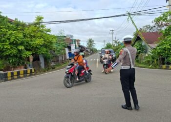 Sat Lantas Polres Sarmi Intensifkan Strong Point Pagi, Wujudkan Lalu Lintas Aman dan Lancar