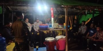 Pererat Sinergitas, Kapolsek Kelila Hadiri Silaturahmi Bersama Pos Satgas 521