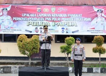 Kapolda Papua Pimpin Upacara Kenaikan Pangkat Anggota Polri dan ASN Periode 1 Juli 2026