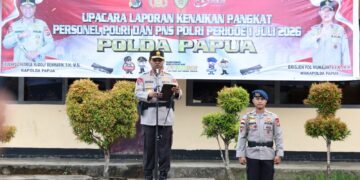 Kapolda Papua Pimpin Upacara Kenaikan Pangkat Anggota Polri dan ASN Periode 1 Juli 2026