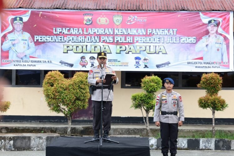 Kapolda Papua Pimpin Upacara Kenaikan Pangkat Anggota Polri dan ASN Periode 1 Juli 2026