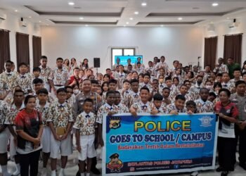 Police Goes To School, Sat Lantas Polres Jayapura Tanamkan Budaya Tertib Berlalu Lintas Sejak Dini