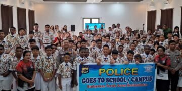Police Goes To School, Sat Lantas Polres Jayapura Tanamkan Budaya Tertib Berlalu Lintas Sejak Dini