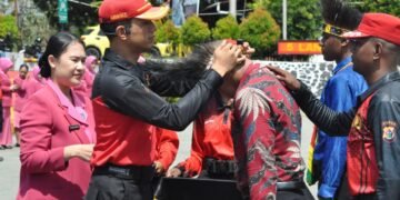 235 Casis Bintara Polri Resmi Ikuti Upacara Tradisi Penerimaan di SPN Polda Papua