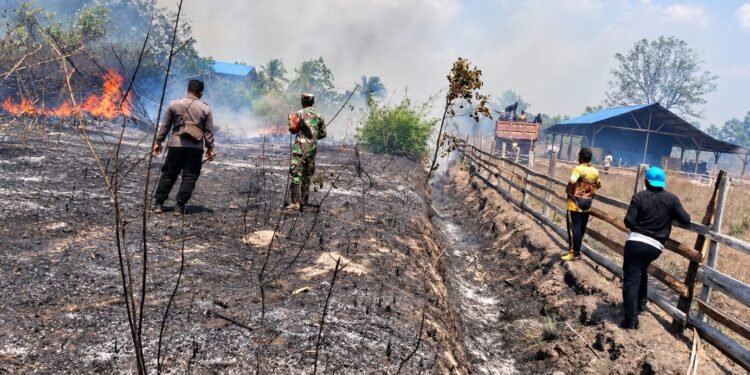 Polsek Kurik dan Tim Gabungan Bergerak Cepat Tangani Karhutla
